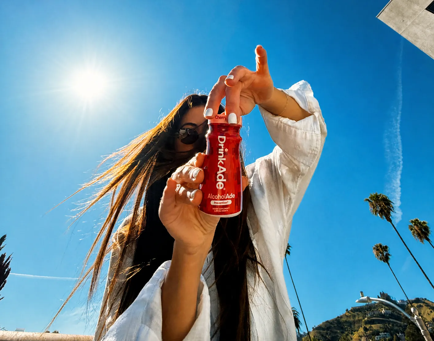 DrinkAde: A pre-alcohol wellness shot, branded for better mornings.